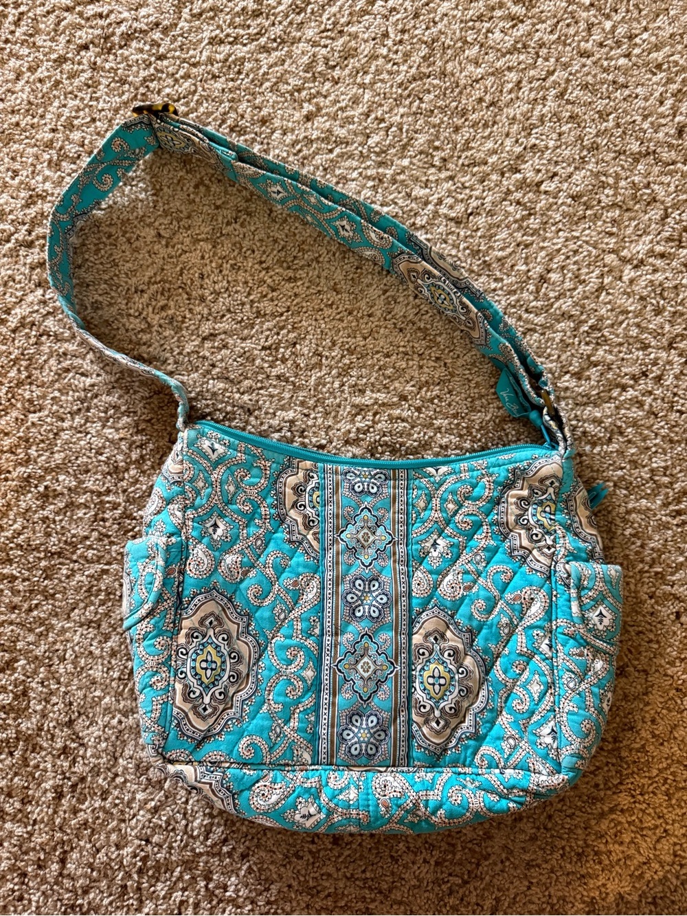 Vera Bradley Totally Turq On the Go Crossbody Shoulder Bag Retired 2010